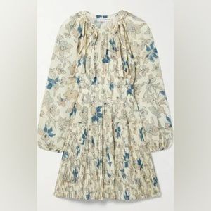 Ulla Johnson Women's White Sefia Tiered Printed Silk-crepe Mini Dress size 6